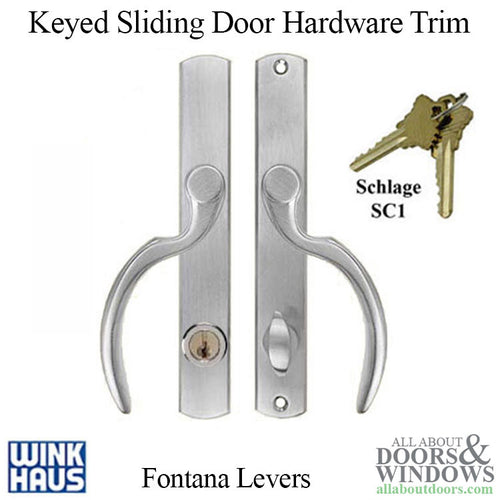 Fontana Keyed Entry, Sliding Door Hardware Trim - Fontana Keyed Entry, Sliding Door Hardware Trim