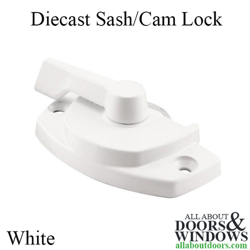 Sash/Cam Lock - Vinyl and Aluminum Sash Hardware, Diecast - White - Sash/Cam Lock - Vinyl and Aluminum Sash Hardware, Diecast - White