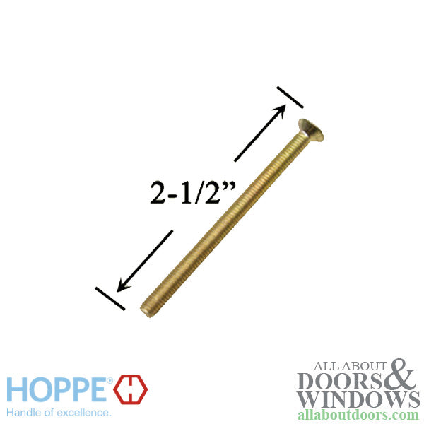 HOPPE Handle Screws – M5 x 65mm – Brass – 3 Pack for 2-1/4 Inch Thick Door - HOPPE Handle Screws – M5 x 65mm – Brass – 3 Pack for 2-1/4 Inch Thick Door