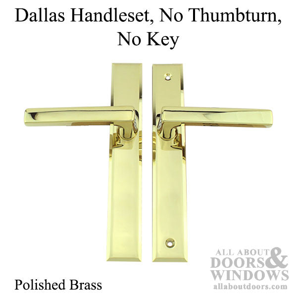 Dallas Contemporary Lever Handle, Fixed Dummy Pair, M1643 / 2161N Set - Polished Brass - Dallas Contemporary Lever Handle, Fixed Dummy Pair, M1643 / 2161N Set - Polished Brass