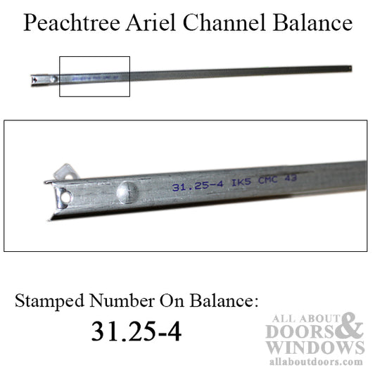 Peachtree Ariel 31-1/4-4 Channel Balance, 3072 & 3672 Non-Tilt Window