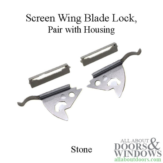 Andersen Screen Wing Blade Lock Pair with Housing Stone