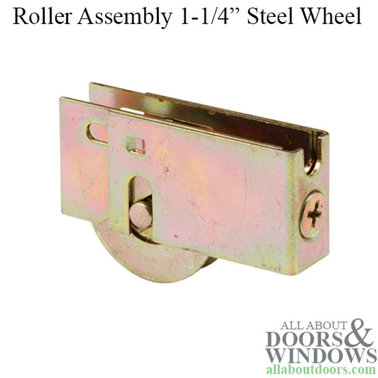 Sliding Patio Door Roller Assembly with Adjustable Steel U Tab Housing 1.25 Steel Ball Bearing Wheel Diameter