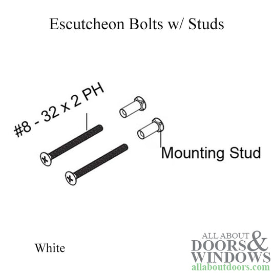 Escutcheon Plate Bolts and Studs, Tribeca - White