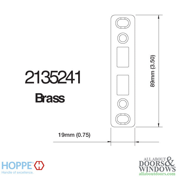 DISCONTINUED Double Door Shootbolt Strike Plate - Brass - DISCONTINUED Double Door Shootbolt Strike Plate - Brass