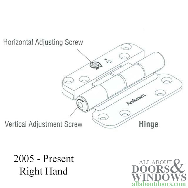 Andersen 3-Hinge Kit, Right Hand (2005-Present) - Distressed Nickel - Andersen 3-Hinge Kit, Right Hand (2005-Present) - Distressed Nickel