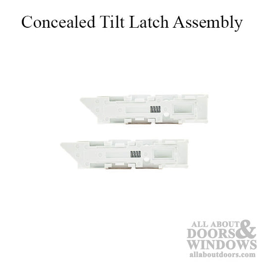 Concealed Tilt Latch Assembly for Vinyl Windows, Pairs - White