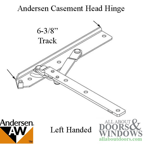 Andersen Enhanced Casement Straight Arm Head Hinge, Left Handed, 22 Inch - Andersen Enhanced Casement Straight Arm Head Hinge, Left Handed, 22 Inch