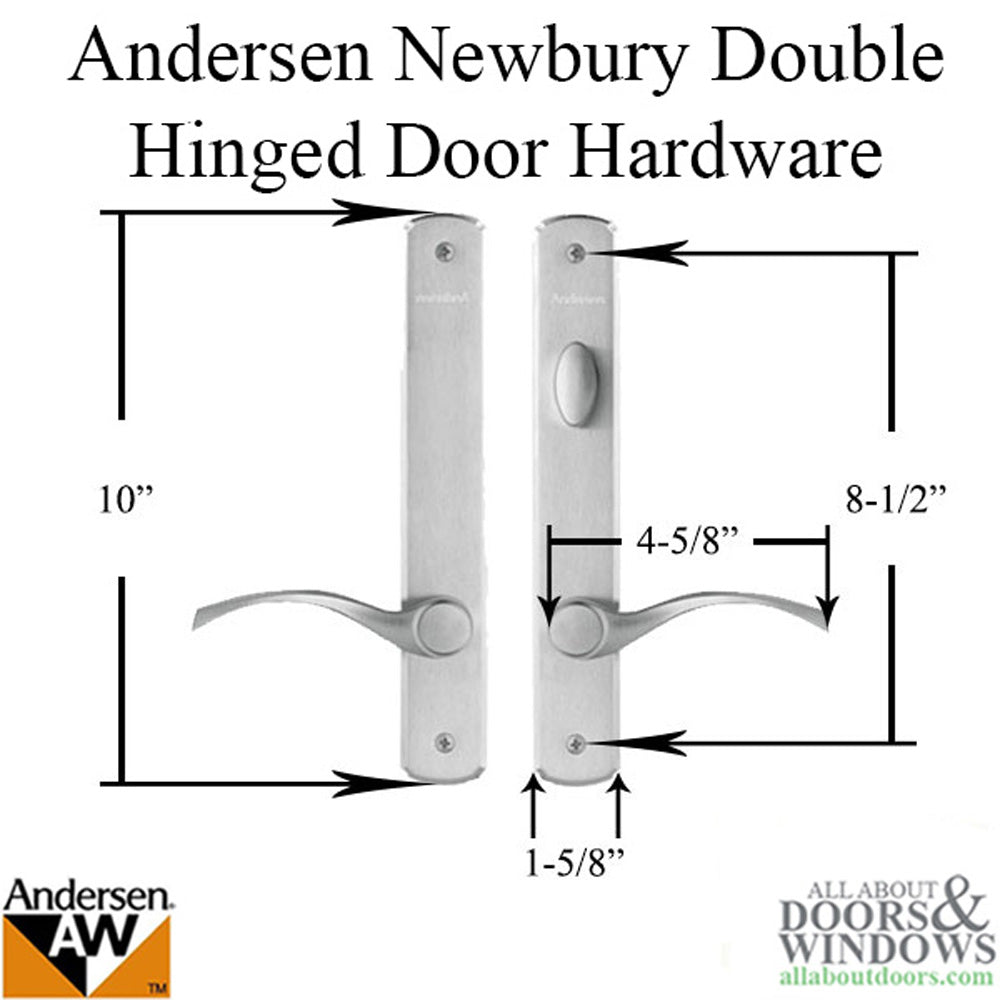 Hardware Kit, Double Door, Newbury, Active / Passive - Satin Nickel - Hardware Kit, Double Door, Newbury, Active / Passive - Satin Nickel