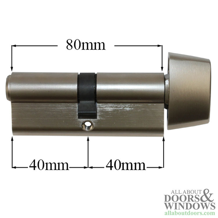80mm Euro / Profile 360 Degree Cylinder 40/40 with Rectangular Thumbturn - 80mm Euro / Profile 360 Degree Cylinder 40/40 with Rectangular Thumbturn