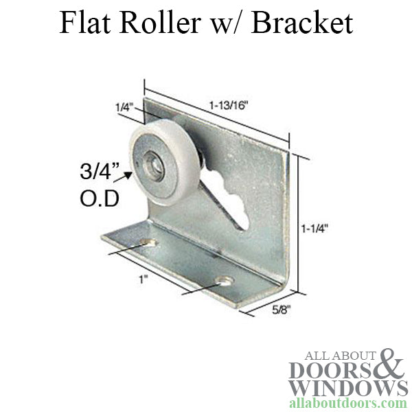 Shower door roller: 3/4 Flat Wheel w/ Bracket - Shower door roller: 3/4 Flat Wheel w/ Bracket