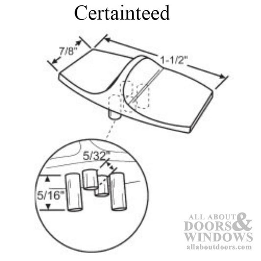 Certainteed Thumb Button for Tilt Latch - White