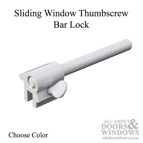 Sliding Window Thumbscrew Bar Lock - Choose Color - Sliding Window Thumbscrew Bar Lock - Choose Color