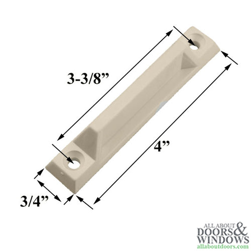 Plastic Sash Lift with 3-3/8 Inch Screw Holes - Beige - Plastic Sash Lift with 3-3/8 Inch Screw Holes - Beige
