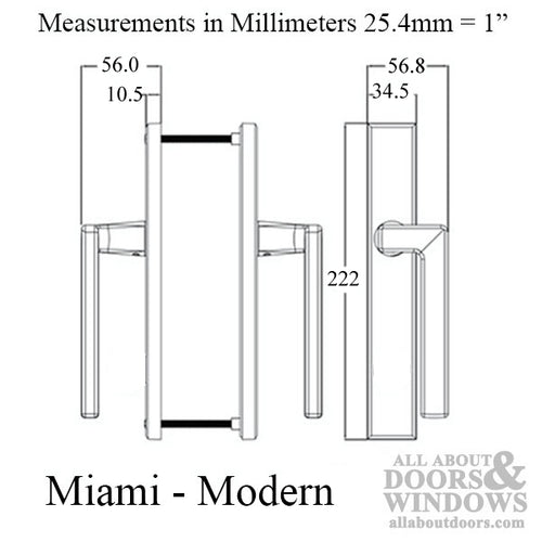 Miami Style Sliding Patio Door Handle Set, Inactive Dummy Pull, Right Hand - Miami Style Sliding Patio Door Handle Set, Inactive Dummy Pull, Right Hand