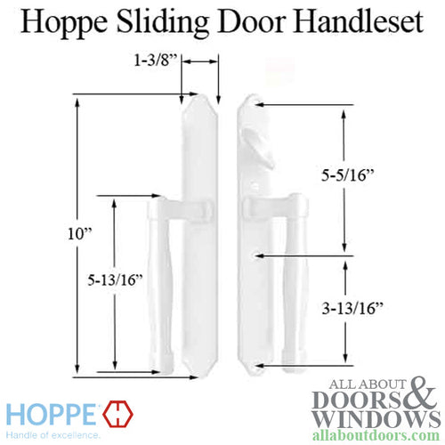 HOPPE HLS 9000 Sliding Door Handle Set Active Non-Keyed Outside White - HOPPE HLS 9000 Sliding Door Handle Set Active Non-Keyed Outside White