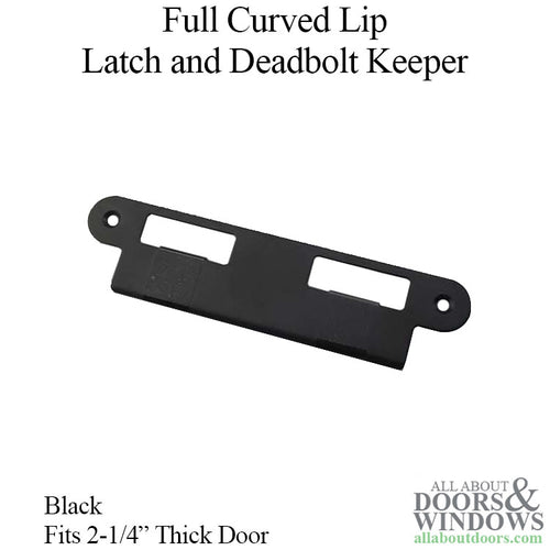 Latch & Deadbolt Strike Plate, 57mm Extended, 2-1/4 Door, Black - Latch & Deadbolt Strike Plate, 57mm Extended, 2-1/4 Door, Black