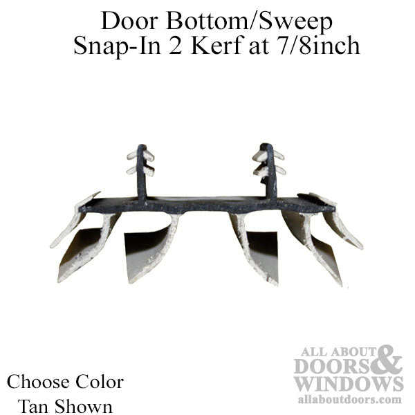 Door Bottom / Sweep, Snap-In, 2 Kerf  at 7/8 inch -  Brown/Tan - Door Bottom / Sweep, Snap-In, 2 Kerf  at 7/8 inch -  Brown/Tan