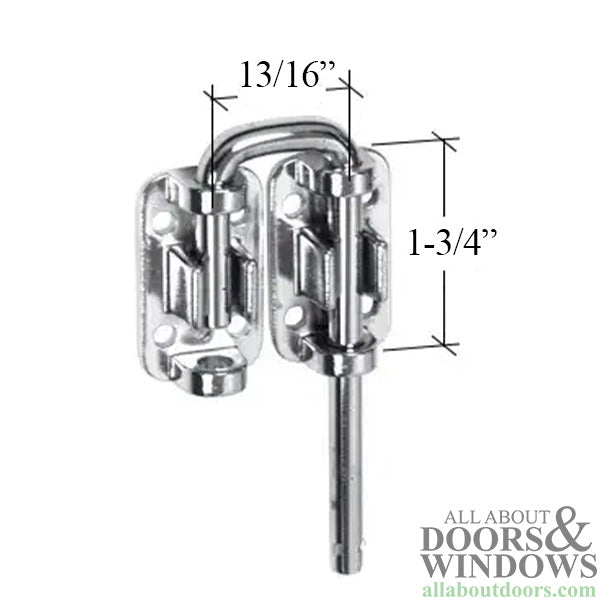 13/16 Inch Sliding Door Loop Lock - Nickel Plated - 13/16 Inch Sliding Door Loop Lock - Nickel Plated
