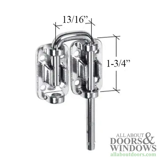 13/16 Inch Sliding Door Loop Lock - Nickel Plated - 13/16 Inch Sliding Door Loop Lock - Nickel Plated