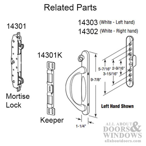 2 Point Mortise Lock - Sliding Patio Door, Generic Keyway - Steel - 2 Point Mortise Lock - Sliding Patio Door, Generic Keyway - Steel