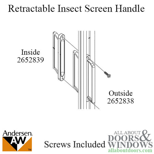 Retractable Insect Screen Interior Handle for Andersen FGD made August 2003 - May 2007 - Terratone - Retractable Insect Screen Interior Handle for Andersen FGD made August 2003 - May 2007 - Terratone