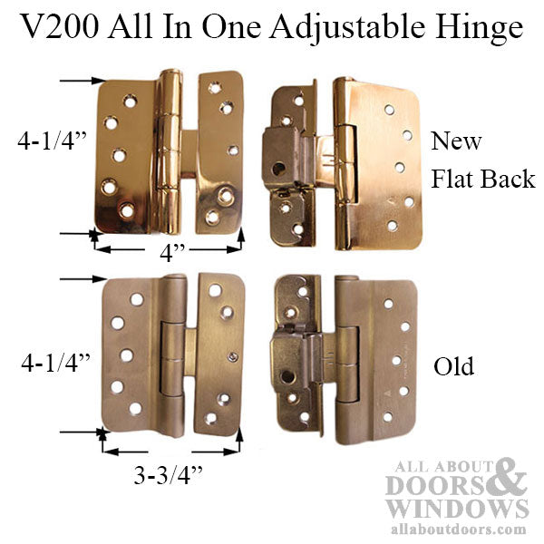 V200 Right Hand All In One Adjustable Hinge, Aluminum Base - V200 Right Hand All In One Adjustable Hinge, Aluminum Base