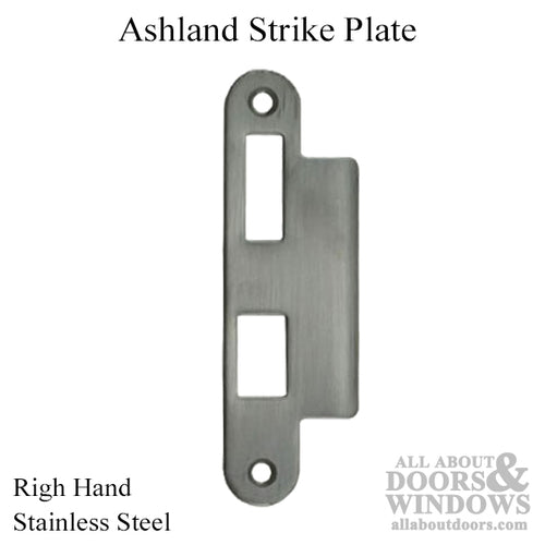 Ashland Strike Plate, Right Hand - Stainless Steel - Ashland Strike Plate, Right Hand - Stainless Steel