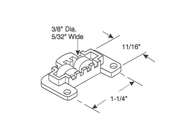 Roller Assembly (Flat) - Sliding Windows, Nylon / Brass / Steel - Black - Roller Assembly (Flat) - Sliding Windows, Nylon / Brass / Steel - Black