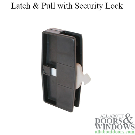 Latch & Pull with Security Lock for Sliding Screen Door - Black