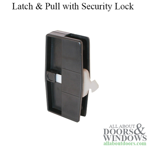 Latch & Pull with Security Lock for Sliding Screen Door - Black - Latch & Pull with Security Lock for Sliding Screen Door - Black