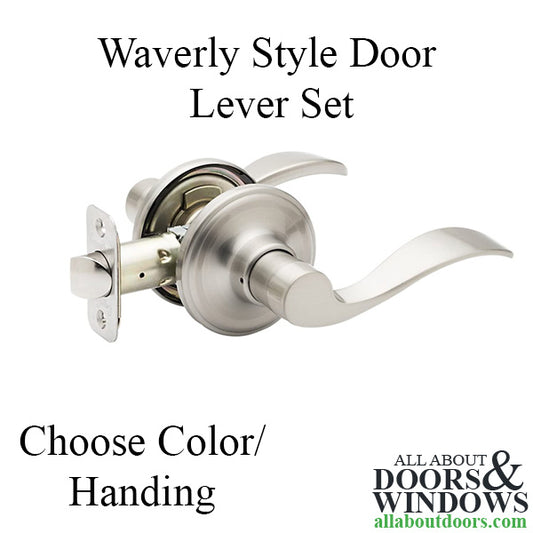 Colonial Passage Door Lever Set with Waverlie Lever and Round Rose