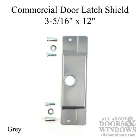 Commercial Door Latch Shield 3-5/16" x 12" - Grey