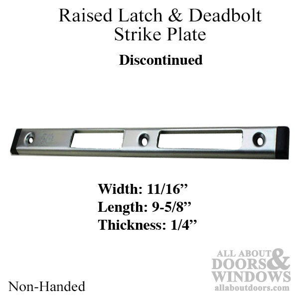 Non-Handed Strike Plate, Latch & Deadbolt, 1/4 inch Raised - Non-Handed Strike Plate, Latch & Deadbolt, 1/4 inch Raised
