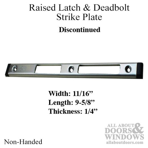 Non-Handed Strike Plate, Latch & Deadbolt, 1/4 inch Raised - Non-Handed Strike Plate, Latch & Deadbolt, 1/4 inch Raised