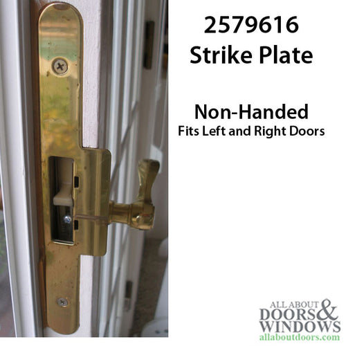 Andersen Strike Plate Cover, AP/PA Door - Bright Brass - Andersen Strike Plate Cover, AP/PA Door - Bright Brass