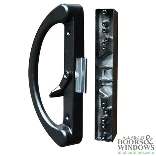 Sliding Patio Door Handle Set With Reverse Clamp - Black