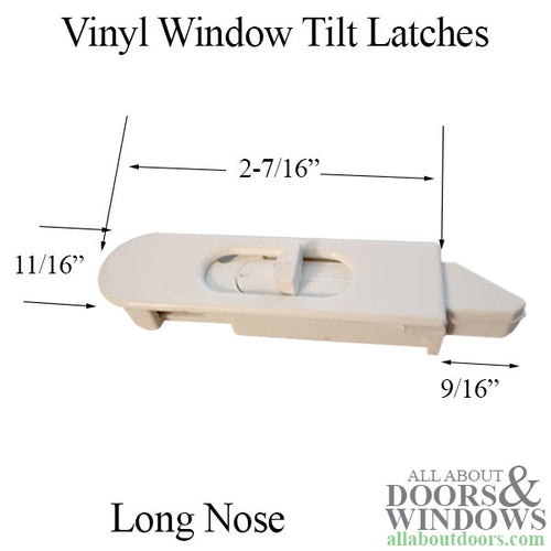 Tilt Latch, Single or Double Hung Vinyl Window, Large Nose, Pair - Tilt Latch, Single or Double Hung Vinyl Window, Large Nose, Pair