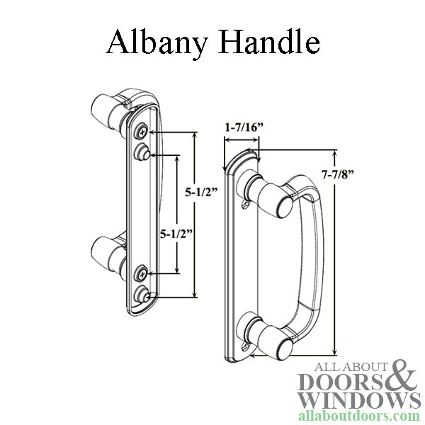 Andersen Gliding Door Albany Handle, Right Interior/Left Exterior - Stone - Andersen Gliding Door Albany Handle, Right Interior/Left Exterior - Stone