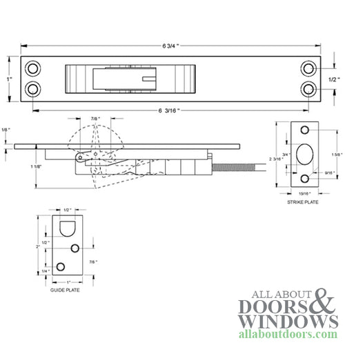 12'' Extension Flush Bolt, Heavy Duty - Choose Finish - 12'' Extension Flush Bolt, Heavy Duty - Choose Finish