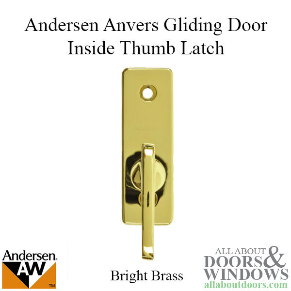 Andersen Frenchwood Gliding Door - Thumb Latch - Anvers/Inside Lock - Bright Brass - Andersen Frenchwood Gliding Door - Thumb Latch - Anvers/Inside Lock - Bright Brass