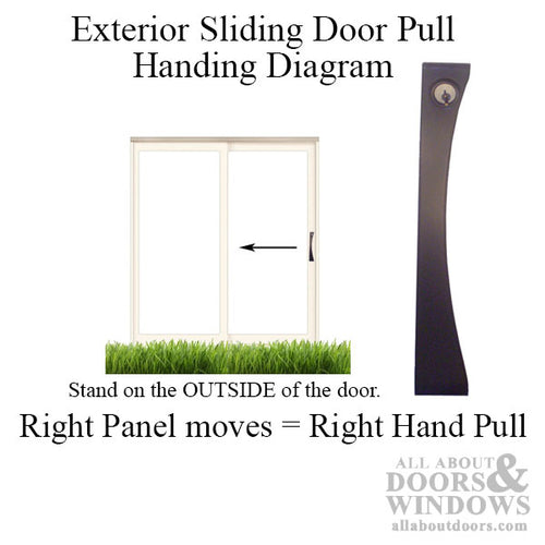 Exterior Sliding Door Pull - Right Hand - Choose Color - Exterior Sliding Door Pull - Right Hand - Choose Color