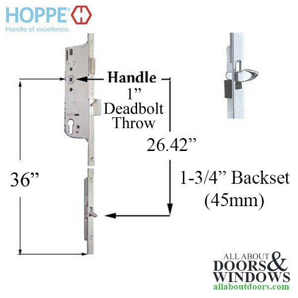 Hoppe HLS9000 Automatic Tongue Gear for 45/92 Backset - Hoppe HLS9000 Automatic Tongue Gear for 45/92 Backset