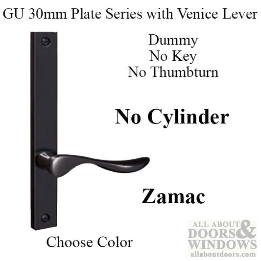 G-U Venice Handle & 30mm Plate, Dummy, No Key, No Thumbturn (Handles DO NOT Move) Choose Color