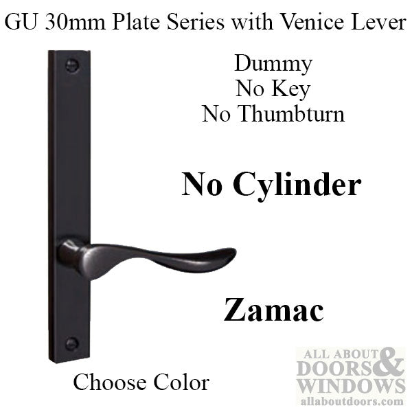 G-U Venice Handle & 30mm Plate, Dummy, No Key, No Thumbturn (Handles DO NOT Move) Choose Color - G-U Venice Handle & 30mm Plate, Dummy, No Key, No Thumbturn (Handles DO NOT Move) Choose Color