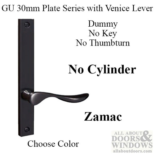 G-U Venice Handle & 30mm Plate, Dummy, No Key, No Thumbturn (Handles DO NOT Move) Choose Color - G-U Venice Handle & 30mm Plate, Dummy, No Key, No Thumbturn (Handles DO NOT Move) Choose Color