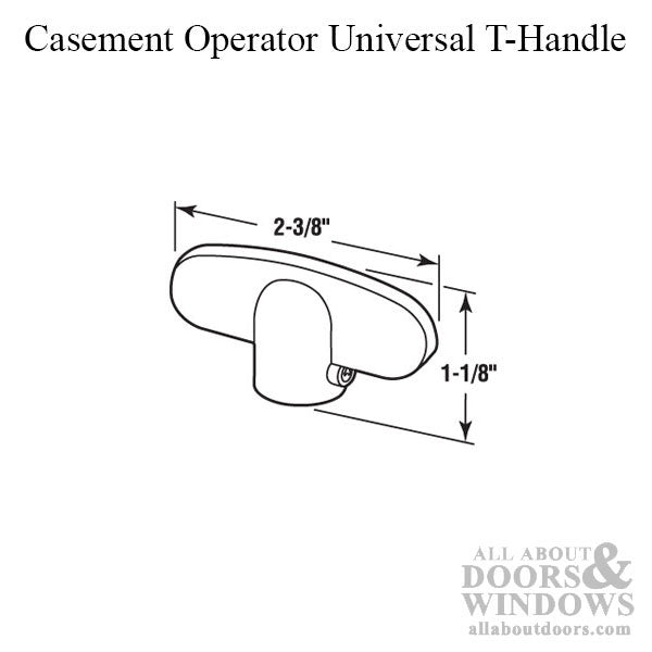 Casement Window Operator Universal Tee Handle, Diecast Zinc - Choose Color - Casement Window Operator Universal Tee Handle, Diecast Zinc - Choose Color