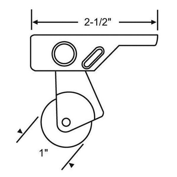 Screen Door Roller Assembly, 1” Steel Wheel - Screen Door Roller Assembly, 1” Steel Wheel