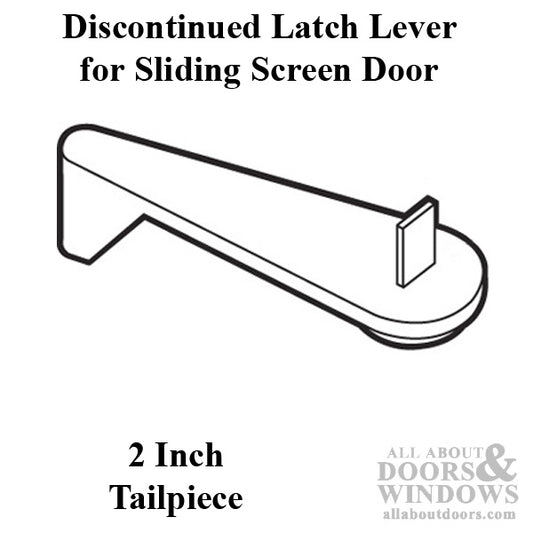 Latch Lever - Sliding Patio Door, Black Plastic with Steel Pin