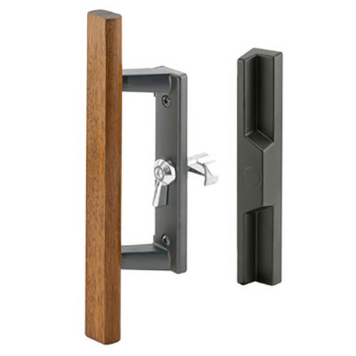 Sliding Patio Door Handle Black Metal With Wood Trim Keyed Sliding Patio Door Handle - Sliding Patio Door Handle Black Metal With Wood Trim Keyed Sliding Patio Door Handle